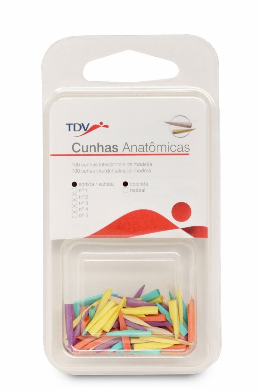 Cunha Anatômica De Madeira Colorida Sortida C/100 Unidades - TDV