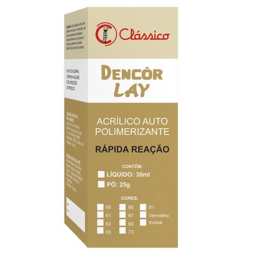 Resina Acrílica Dencor Lay Líquido  30ml - Clássico
