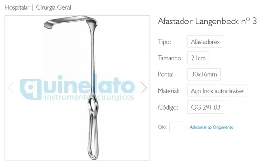 AFASTADOR LANGENBECK N3 21CM ACO (QG.291.03) - QUINELATO