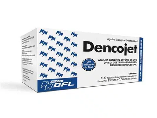 AGULHA GENGIVAL LONGA 27G DENCOJET C/100 UNIDADES - DFL