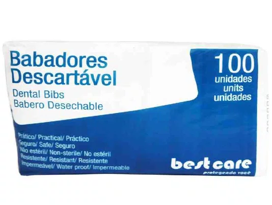 BABADOR DESCARTAVEL BRANCO SLIM 33 X 37CM C/100 - BEST CARE