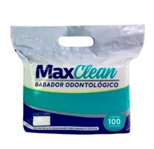 Babador Impermeável Descartável Branco c/100und - Max Clean