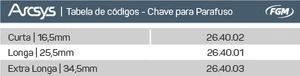 Chave para Parafuso Extra Longa Arcsys (264003) - Fgm