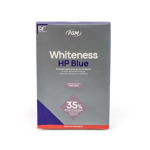 Clareador Whiteness HP Blue 35% 6 Pacientes C/ Top Dam - FGM