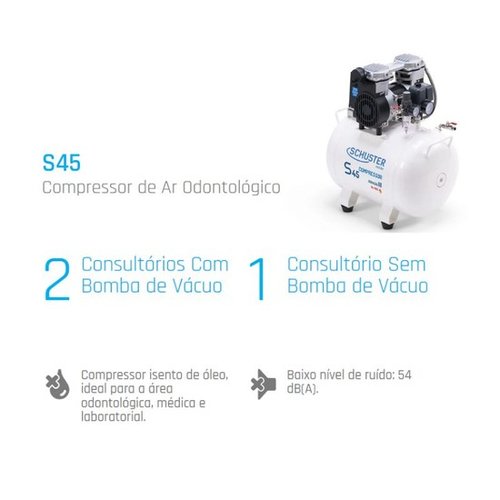 Compressor de Ar S45 GIII 40L - Schuster