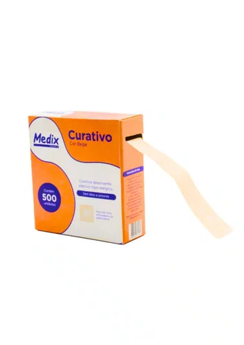 CURATIVO REDONDO BEGE EM ROLO C/500  - MEDIX