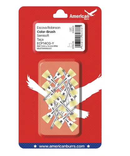 Escova Robinson Amarela Taca c/20 (ECP14CG-Y-20) - American