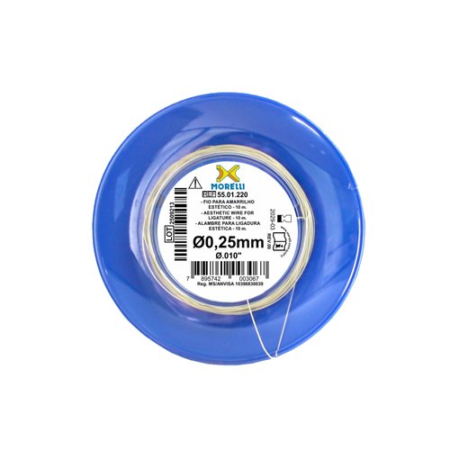 Fio para Amarrilho Estético CrNi Redondo Ø0,25mm (.010") em Rolo 10m - Morelli