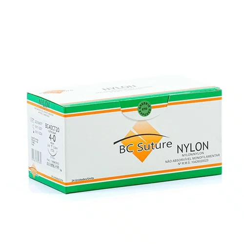Fio de Sutura Nylon 4-0 Unidade (BC40CT20) - BC Suture