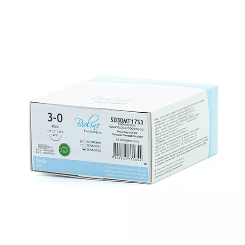 Fio de Sutura Seda 3-0 Unidade (SBC30MT17) - BC Suture