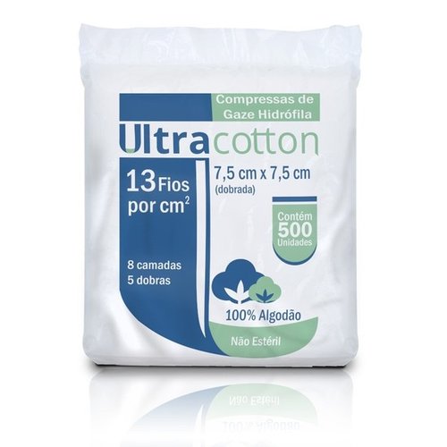 Compressa de Gaze 13 Fios C/500 - Ultracotton
