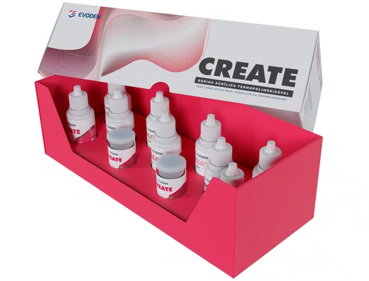 KIT RESINA ACRILICA TERMOPOLIMERIZAVEL PARA CARACTERIZAÇÃO DE GENGIVAS CREATE - EVODEN