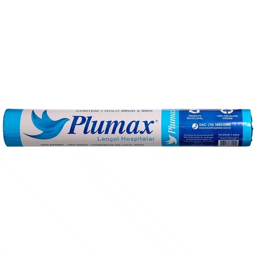 Lençol Hospitalar 50cmx50m em Rolo - Plumax