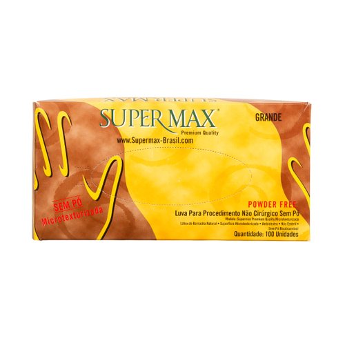 Luva de Procedimento de Látex Power Free (sem pó) M - Supermax