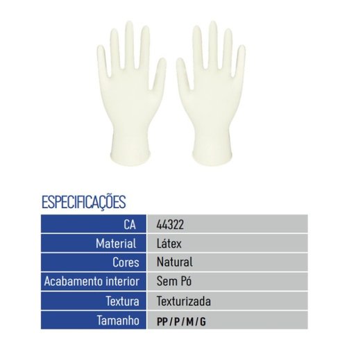 Luva de Procedimento de Látex Sem Pó M - Safemax