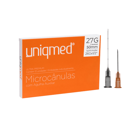 Microcânula Metálica 27G-50MM C/Agulha - Uniqmed