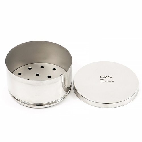 Porta Algodão Rolete Inox 10x5,5 cm - Fava