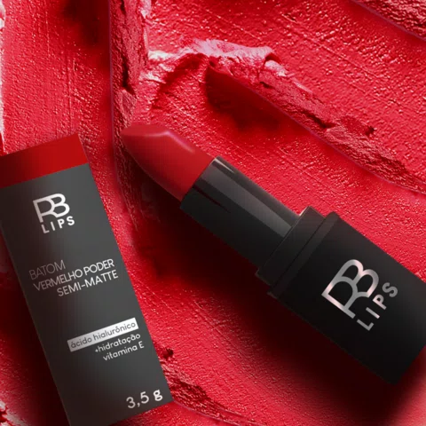 Preenchedor Lips Plus Lido 1,1ml + Batom Semi Matte Vermelho Poder 3g - Rennova