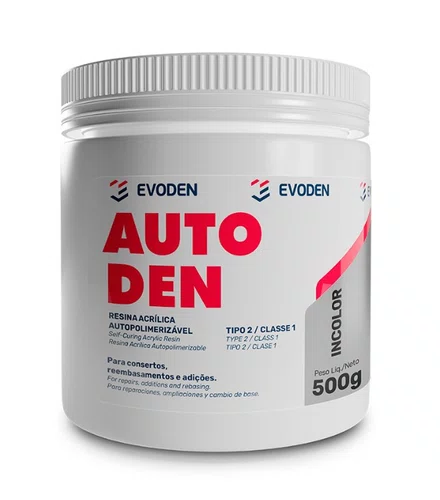Resina Acrílica Autoden Rosa Pó 500g - Evoden