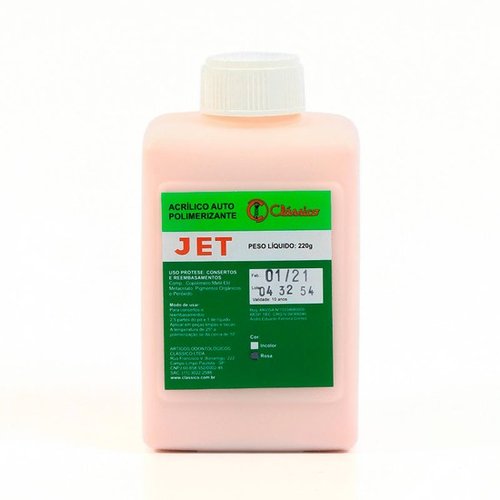 Resina Acrílica Autopolimerizável Jet Pó 220gr Rosa - Clássico