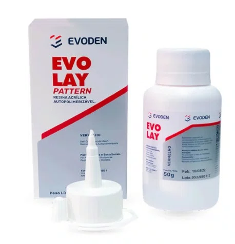 Resina acrílica Evolay Pattern vermelha com 50 gr - Evoden