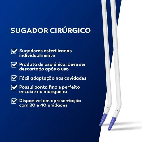 Sugador Cirúrgico Descartável Estéril C/20 - Maquira