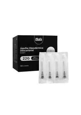 Agulha Descartável 25 X 70 22g Cx C/ 100 Unidades - Medix
