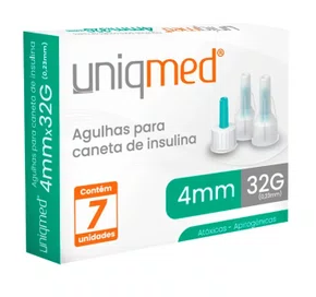 Agulha para Caneta de Insulina 4 mm (32G) – Caixa com 7 unidades | Uniqmed