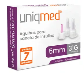 Agulha para Caneta de Insulina 5 mm (31G) – Caixa com 7 unidades | Uniqmed