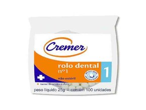 Algodão Rolete Branco nº 1 c/100 - Cremer
