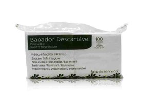 Babador Descartável Branco C/100 - Biodinâmica