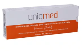 Bisturi Descartável Lâmina Inox 15 – Cabo 3 C/ 10 Unidades – Uniqmed