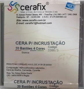 CERA PARA INCRUSTACAO EM BASTAO C/4 CORES C/20 - CERAFIX
