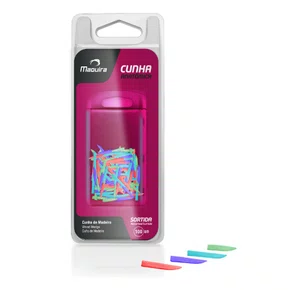 Cunha Anatômica De Madeira Colorida Sortida C/100 Unidades - Maquira