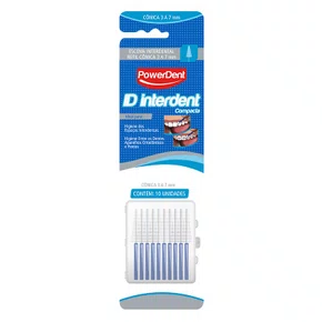 ESCOVA INTERDENTAL CONICA 3 A 7MM C/10 UNIDADES - POWERDENT