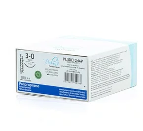Fio cirúrgico de polipropileno 3-0 ag 3/8 2,4 cm 45 cm unidade - Bioline