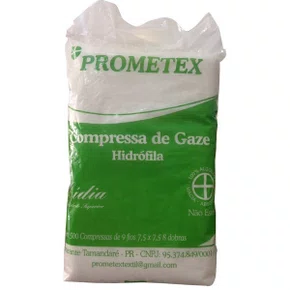 GAZE LIDIA 7,5 X 7,5 9 FIOS COM 500 UNIDADES - PROMETEX