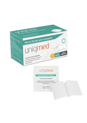 Lenço para Assepsia Álcool Swab 70% C/100uni - Uniqmed