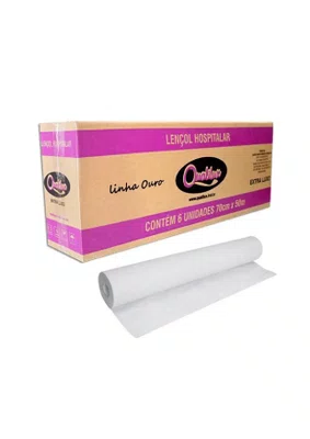 LENCOL DE PAPEL HOSPITALAR 50CMX50M ROLO - QUALILUX