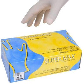 Luva de Procedimento de Látex com Pó Branca M - Supermax