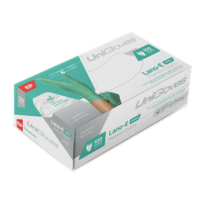 Luva de Procedimento de Látex Sem Pó Verde C/Hidratante M - Unigloves