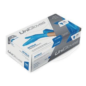 Luva de Procedimento de Látex Nitrílica Azul Sem Pó PP - Unigloves