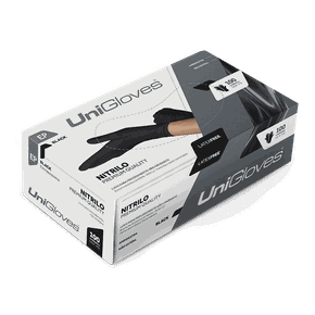 Luva de Procedimento Nitrílico Preta Sem Pó M - Unigloves