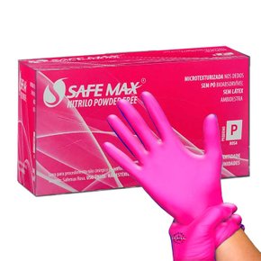 Luva de Procedimento Nitrílica Rosa P - Safemax