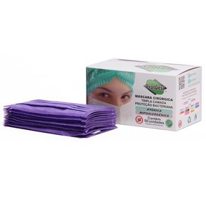 Máscara Cirúrgica Descartável Tripla Lilás - Protdesc