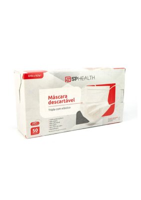 Mascara Descartável Com Elástico Branca C/50 - SP