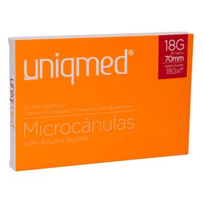 Microcânula Metálica 18G-70MM C/Agulha - Uniqmed