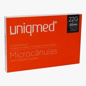 Microcânula Metálica 22G-50MM C/Agulha - Uniqmed