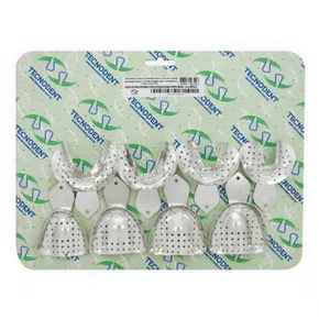 Kit de Moldeira Rasa Perfurada em Alumínio - Tecnodent