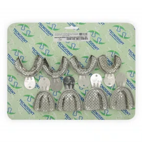 MOLDEIRA DE INOX KIT (DENTADO) PERFURADA ADULTO C/8 - TECNODENT